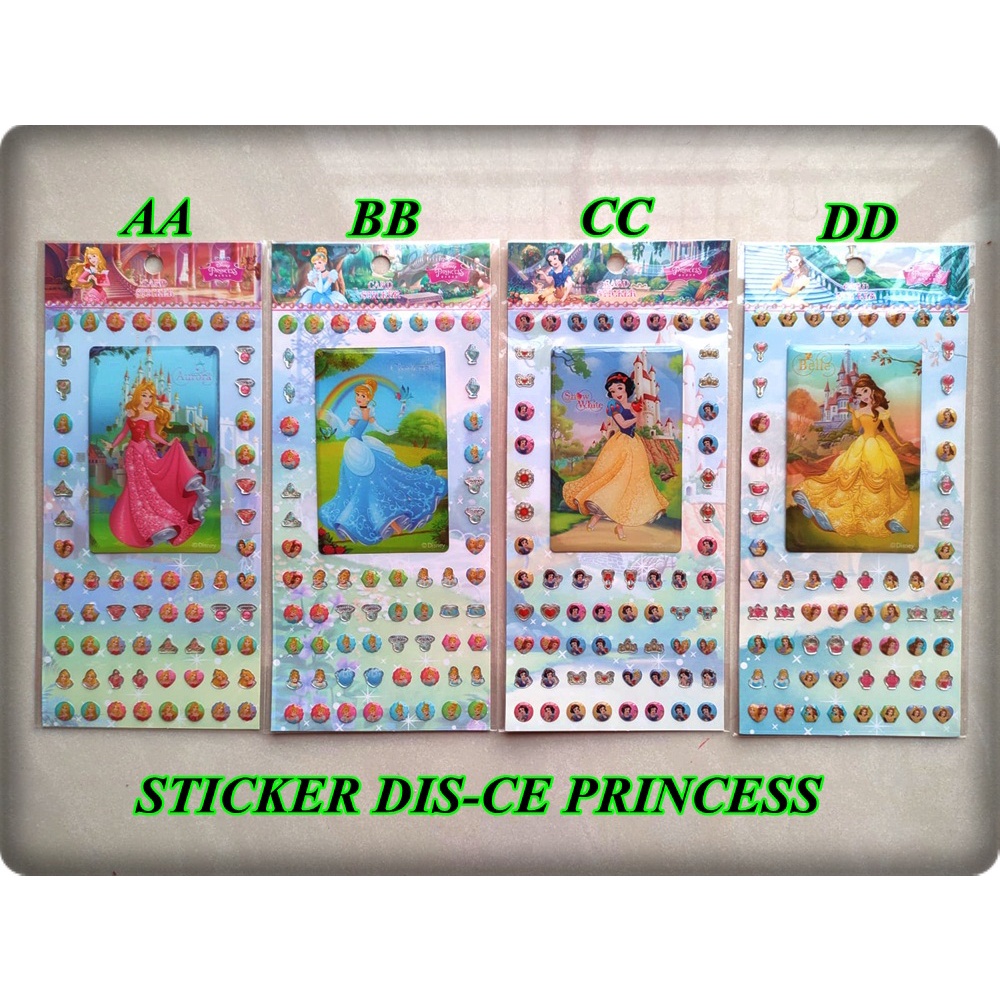 Jual Stiker Sticker Tempel Princess Aurora Cinderella Snow White Belle ...
