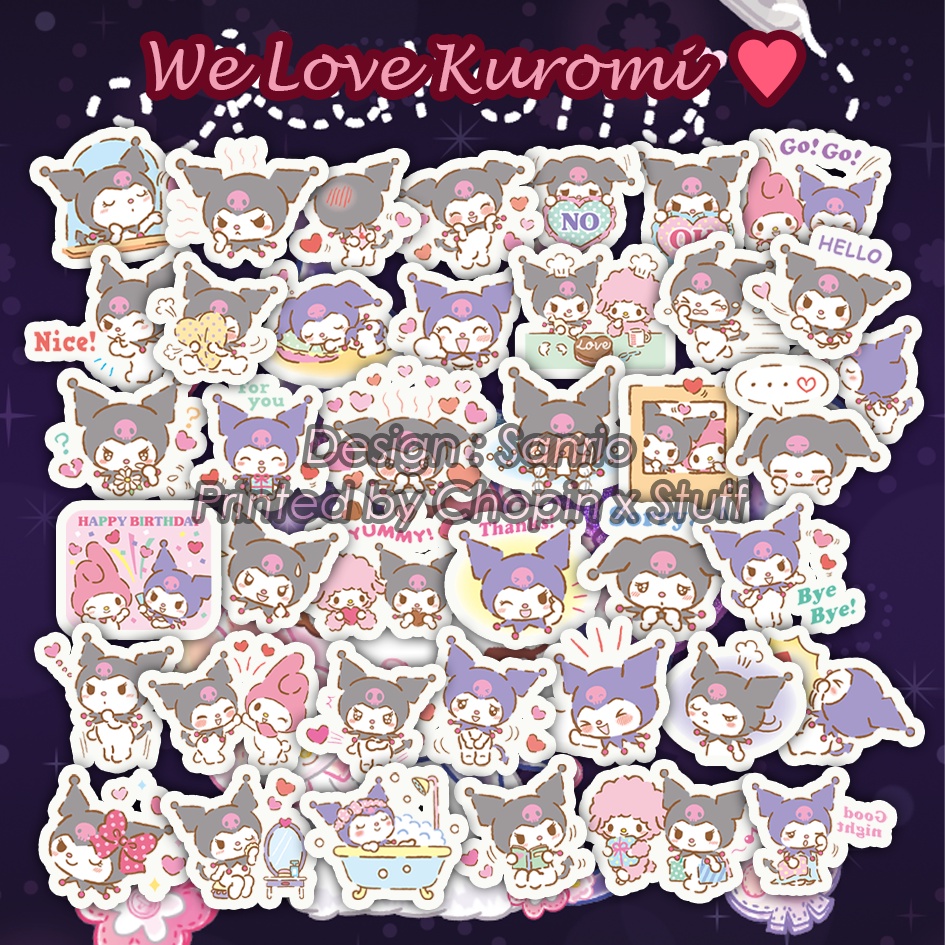 Jual Sticker Pack Waterproof Anti Air We Love Kuromi Sanrio Stiker