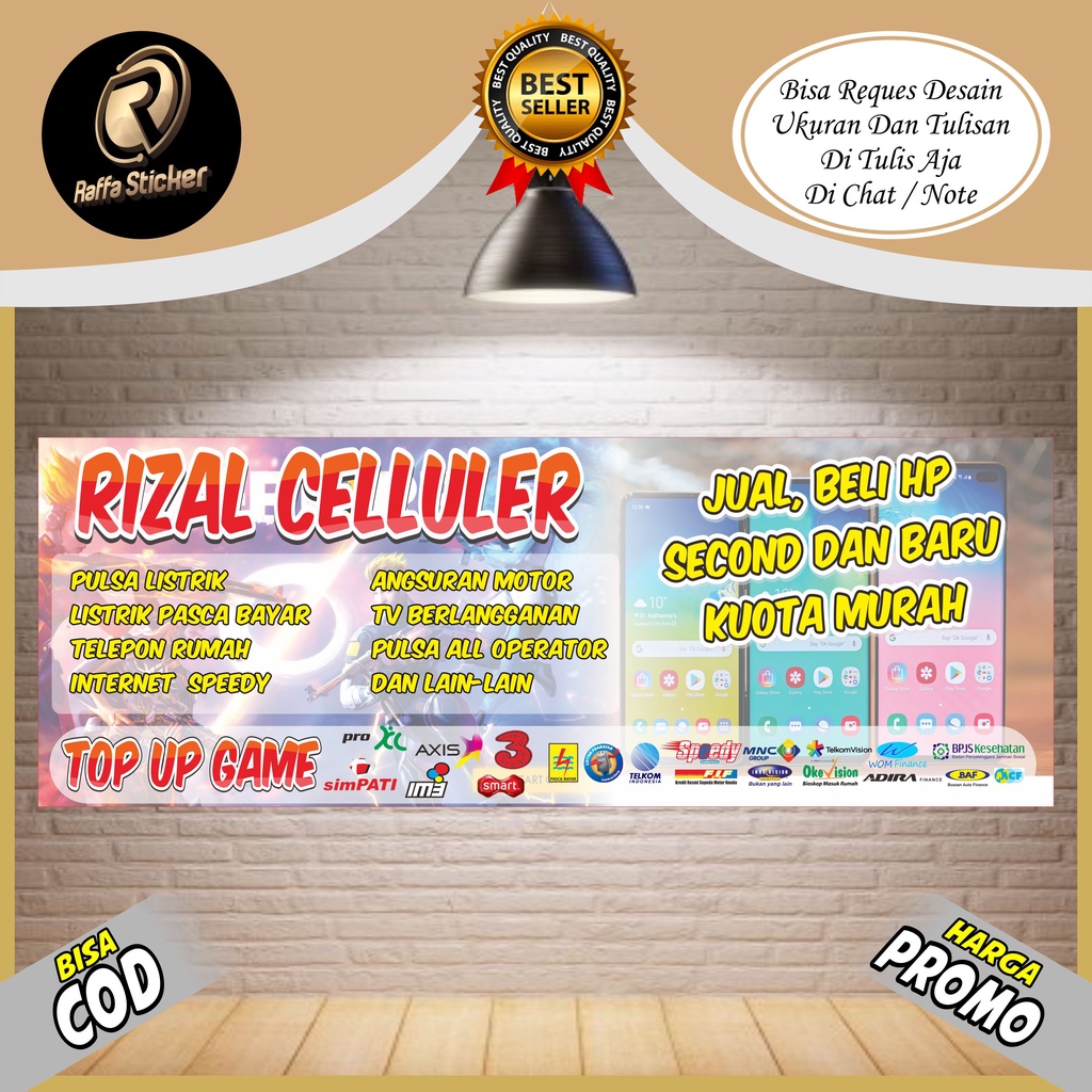 Jual Spanduk, Banner, Backdrop Spanduk Konter Pulsa Top Up Game ...