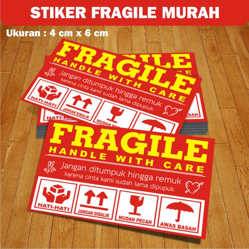 Jual STIKER FRAGILE MERAH KUNING | Shopee Indonesia
