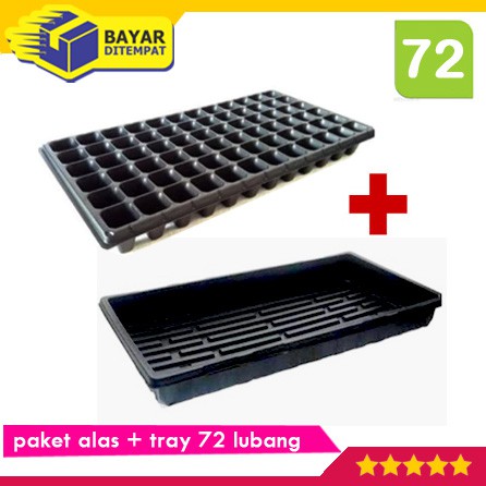 Paket ALAS  + TRAY 72 Lubang Semai Bibit Biji Benih Media Hidroponik Alas Baki Nampan Alat Berkebun
