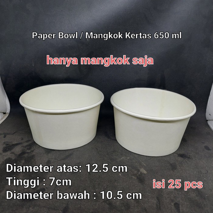 Jual Paper Bowl Mangkok Kertas Tebal Ml Mangkok Nya Saja Isi