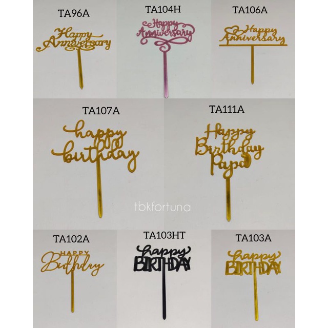 Jual Aneka Topper Acrilic TA (1pcs) | Shopee Indonesia