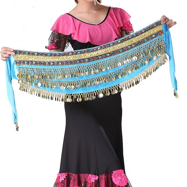 Jual BELLY DANCE BELT HIP SCARF SELENDANG SABUK TARI PERUT BELUDRU