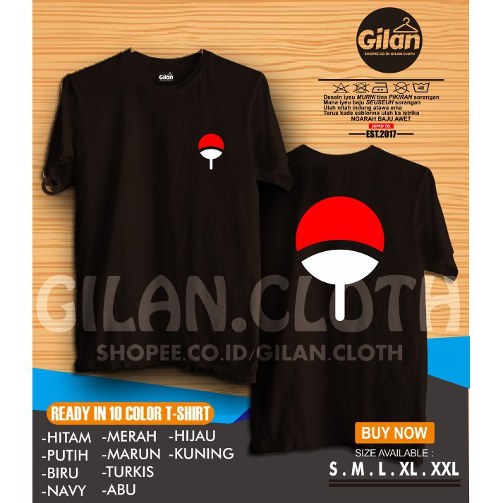 Jual Kaos BAJU Anime NARUTO UZUMAKI SASUKE Uchiha Clan - JOCOOL CLOTH ...