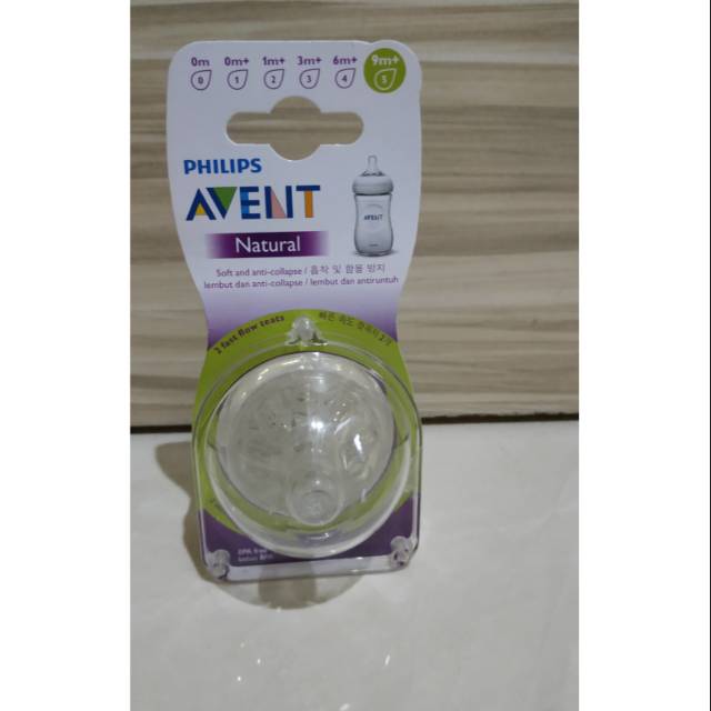 Jual Nipple Philips Avent Natural Wideneck Level 5 Untuk 9m Isi 2