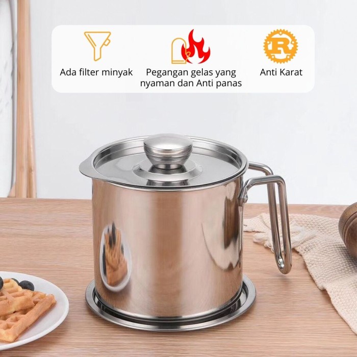 Jual Wadah Saringan Minyak Stainless Steel 13 18 22 Liter Oil Strained Pot Shopee Indonesia 3517