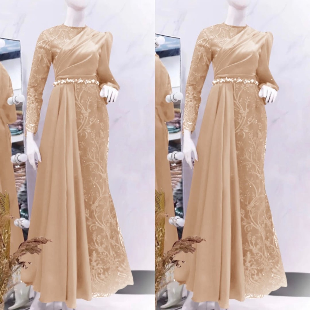 Jual J-G Fashion / Dress duyung chanelia / bisa cod / dress brukat