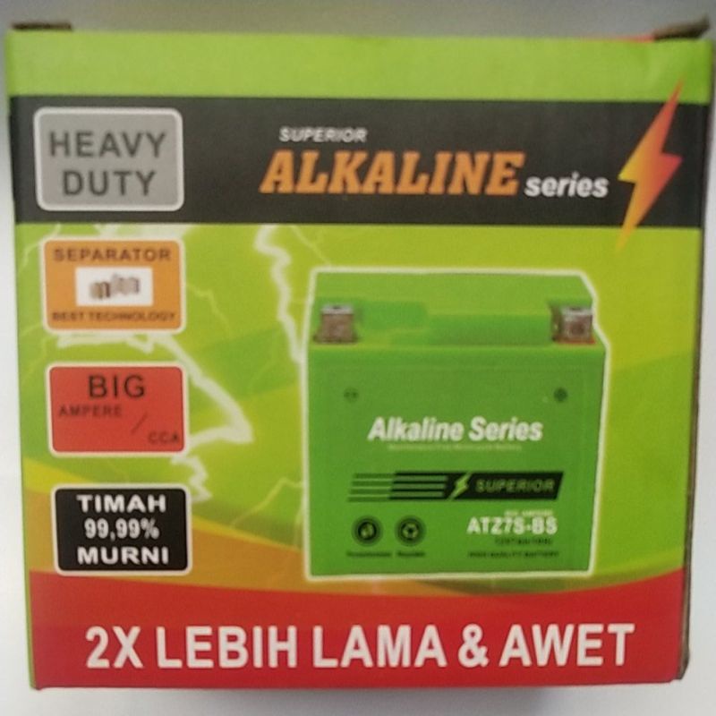 Aki GTZ7S-BS Satria FU Vario CBR Beat Pop ALKALINE GTZ7S YTZ6V 12V-7Ah/10Hr Motor Motorcycle Battery Accu SHTG