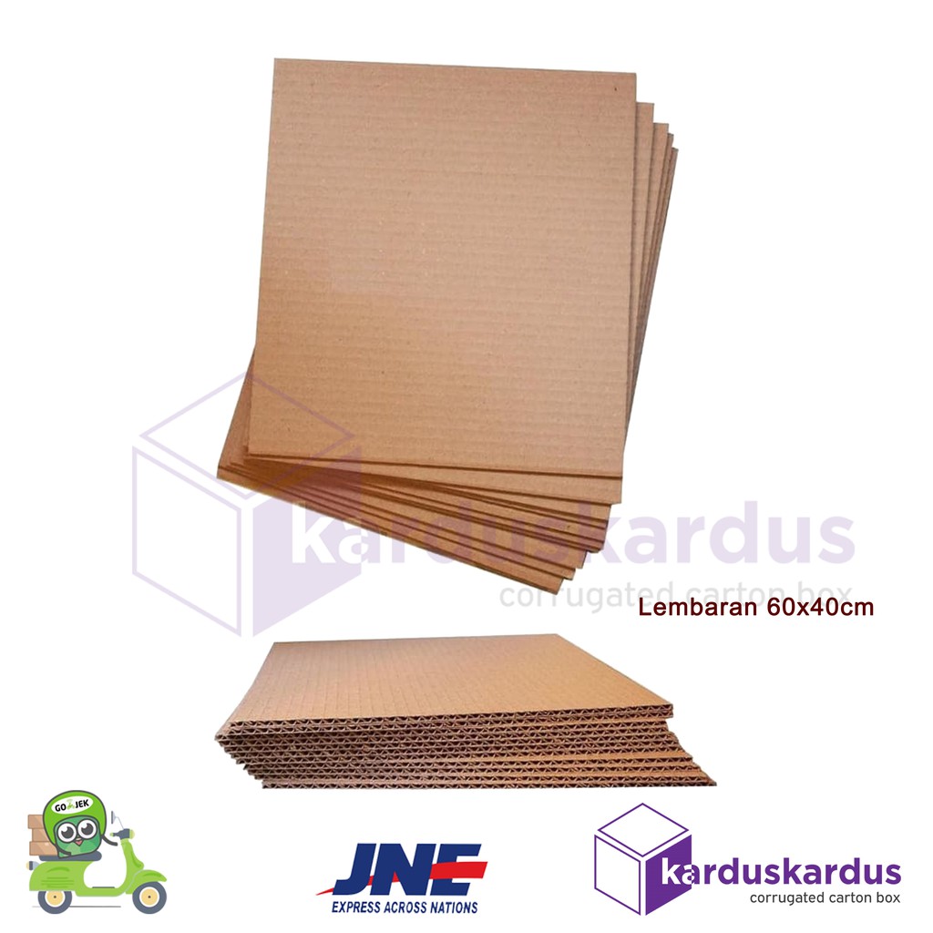 Jual KARDUS KARTON LEMBARAN 60 X 40 SINGLE WALLCORRUGATED SHEET POLOS ...