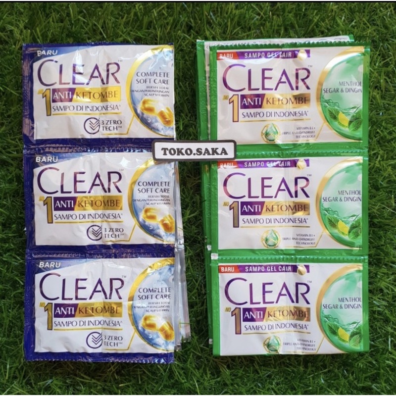 Jual shampo clear renceng renteng isi 12 sachet soft care / menthol ...