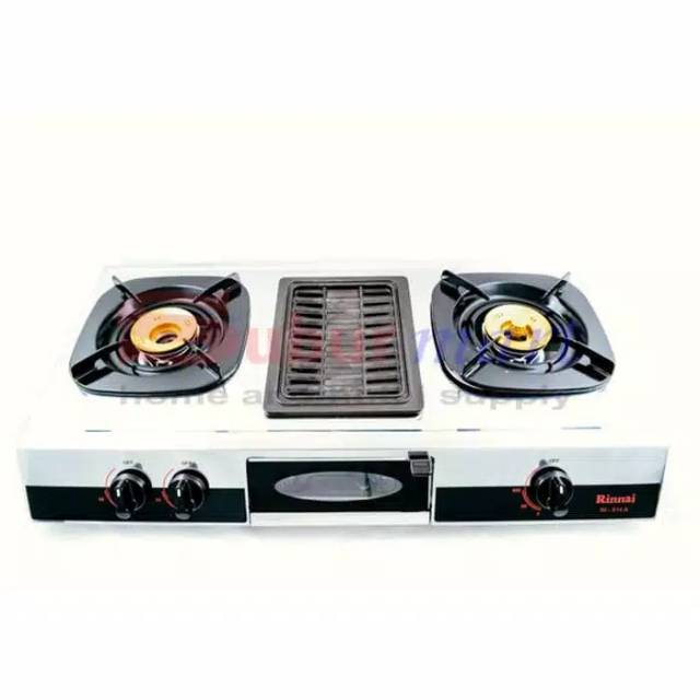 Jual KOMPOR GAS RINNAI RI 514 524A 2 TUNGKU PANGGANGAN BURNER KUNINGAN BODY  STAINLEES API LILIN BESAR | Shopee Indonesia