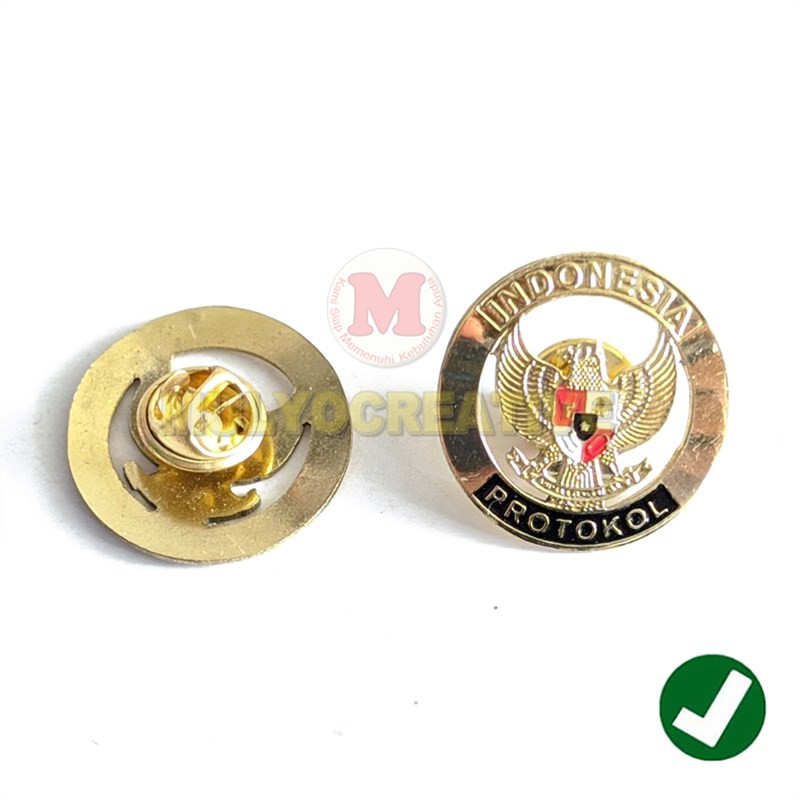 Jual Pin Bros Protokol Warna Hitam Pin Protokol Garuda Model Bulat ...