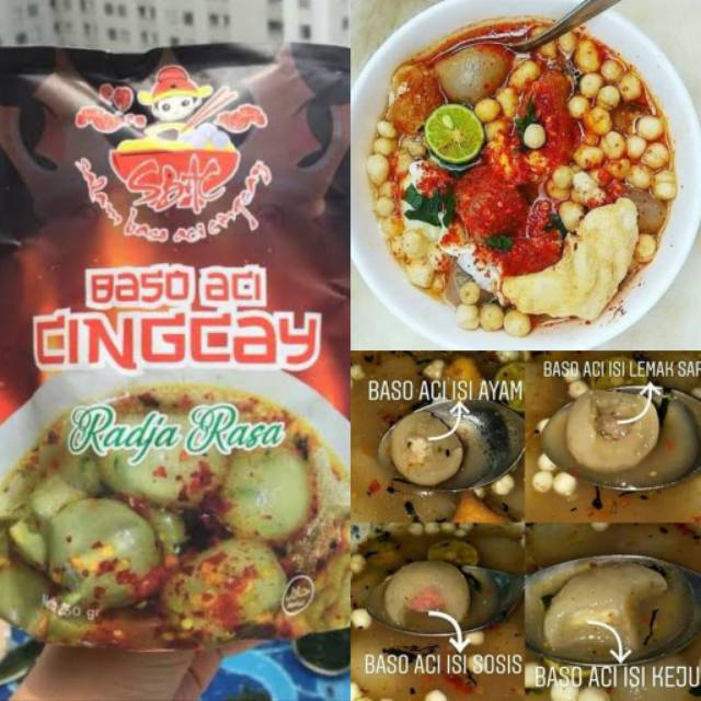 Jual Cingcay Hitam Baso Aci Isi Keju Sosis Ayam Lemak Radja Rasa Pirt Shopee Indonesia