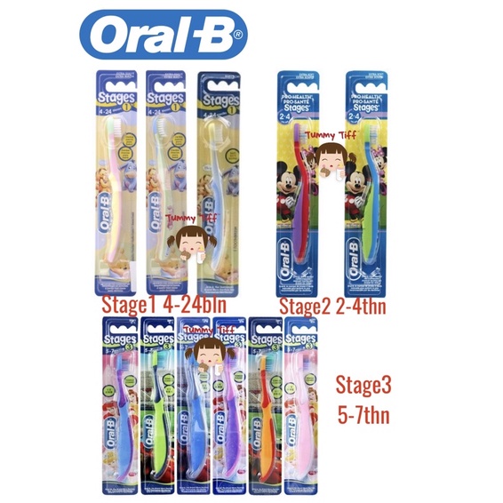 Jual Oral B Sikat Gigi Anak Stages 1-2-3 / Sikat Gigi Bayi Dan Anak ...