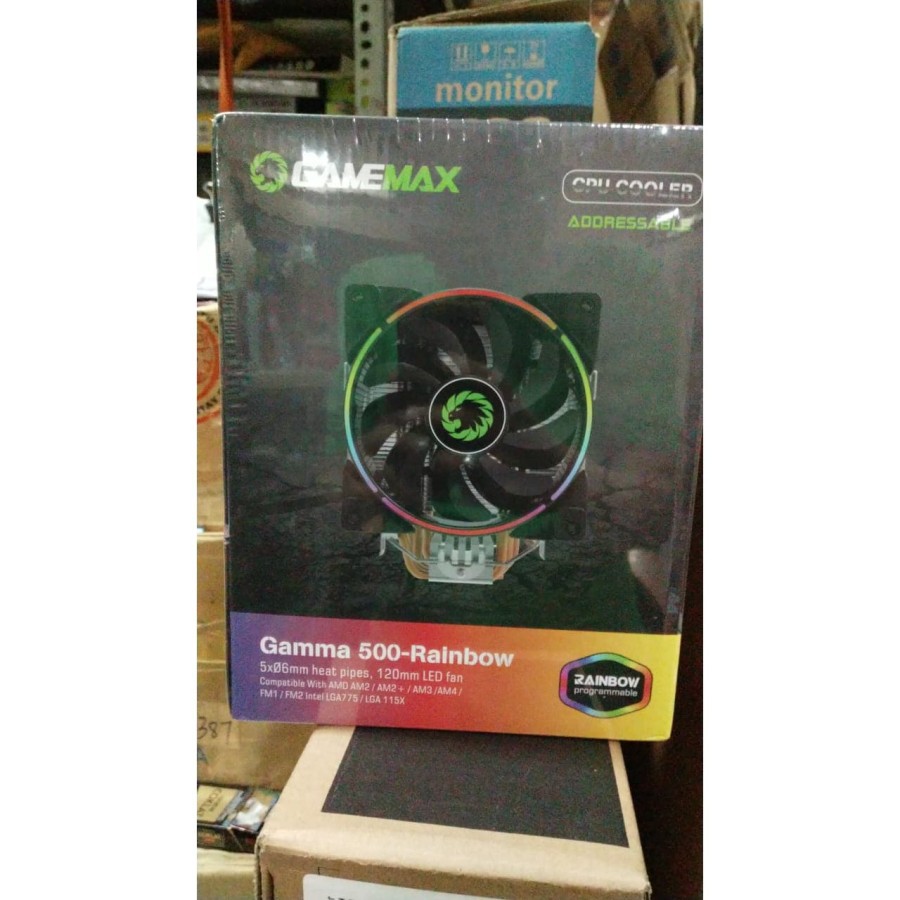 Jual GAMEMAX GAMMA 500 RAINBOW CPU AIR COOLER ARGB 120mm Fan Aura Sync