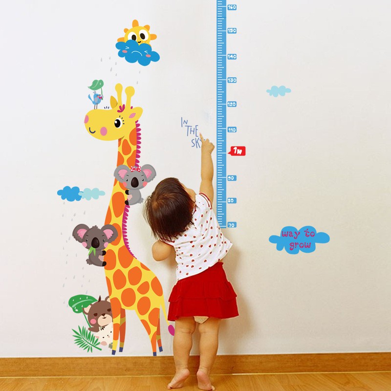 Jual RELIZA WALL STICKER TINGGI BADAN JERAPAH GROW UP ANIMAL SK9002 ...
