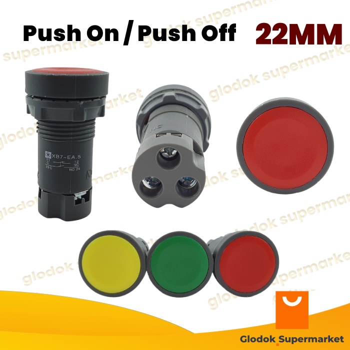 Jual Tombol Push On Push Off 22mm Saklar XB7EA Push Button Switch