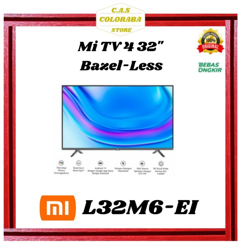 Jual Xiaomi Android TV MI 4 32 Inch Bezel-Less Smart MI TV 4 32" L32M6 ...