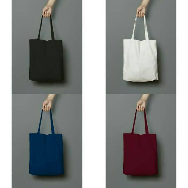 Jual Totebag kanvas polos resleting 35 40 Shopee Indonesia