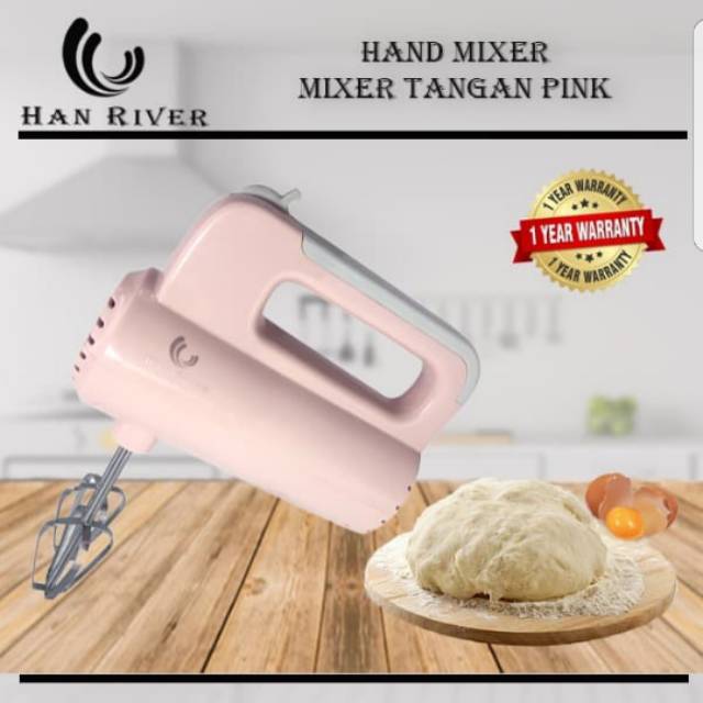 Jual Mini Hand Mixer Han River Mixer Kue Mixer Roti Murah Pink