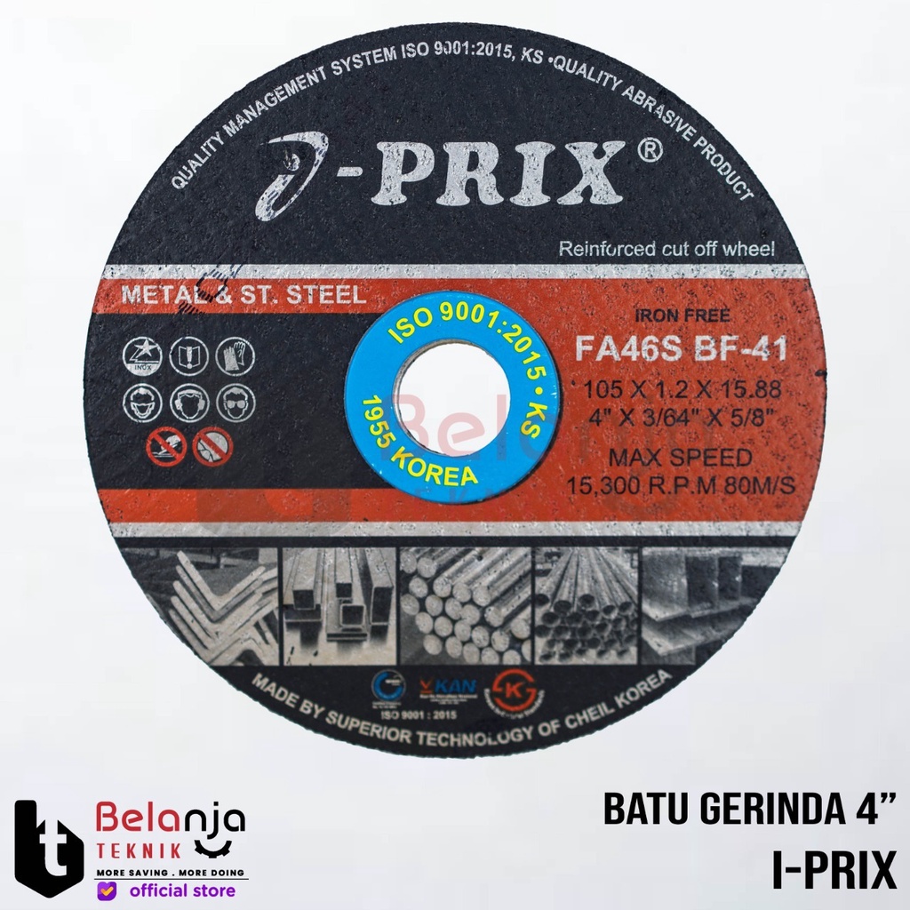 Jual I-Prix Cutting Wheel 4 Inch Mata Potong Besi Batu Gerinda 4 X 1.2 ...