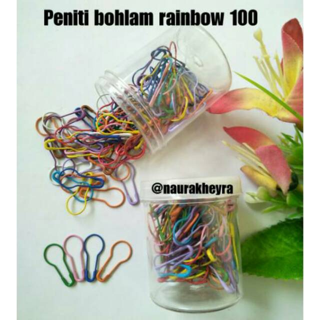 Jual Peniti Bohlam Rainbow 100 Pc Peniti Anti Nyangkut Peniti