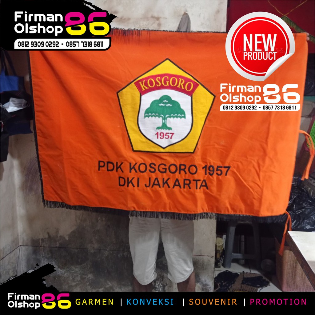 Jual BENDERA PATAKA KOSGORO UKURAN 90X135 CM BORDIR DUA SISI BAHAN ...