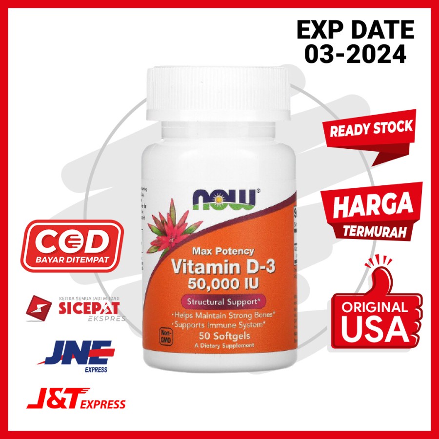 Jual VItamin Now D-3 D3 50000 50 Softgels | Shopee Indonesia