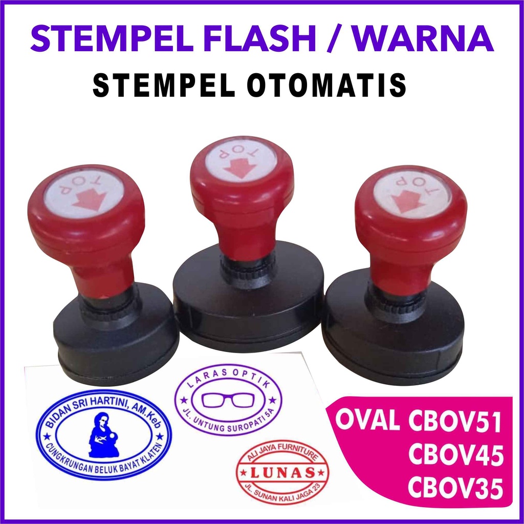 Jual Stempel Otomatis Oval Tulisan Custom Stempel Warna | Shopee Indonesia