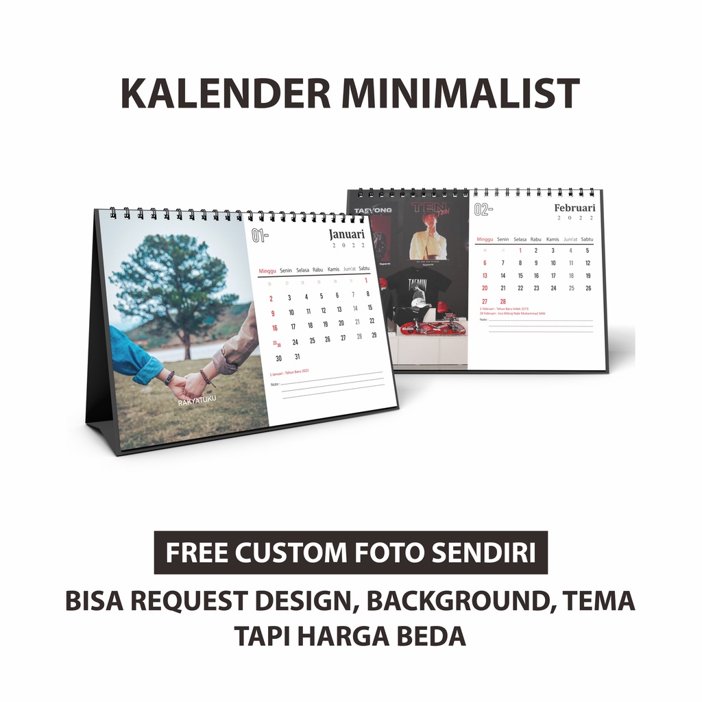 Jual Kalender Meja Duduk Custom Nama Unik Minimalist Wedding 2023 A5 Shopee Indonesia 