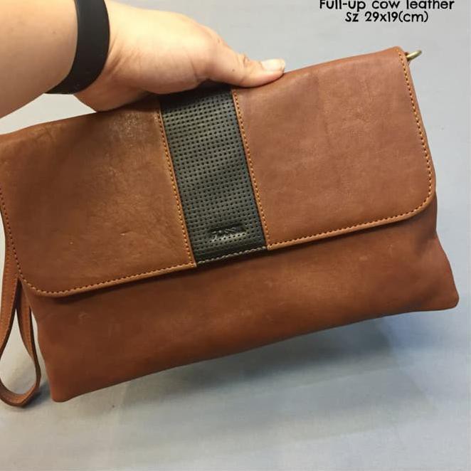 clutch cowok fossil 468 2 brown KWSuper dompet kulit tas murah import