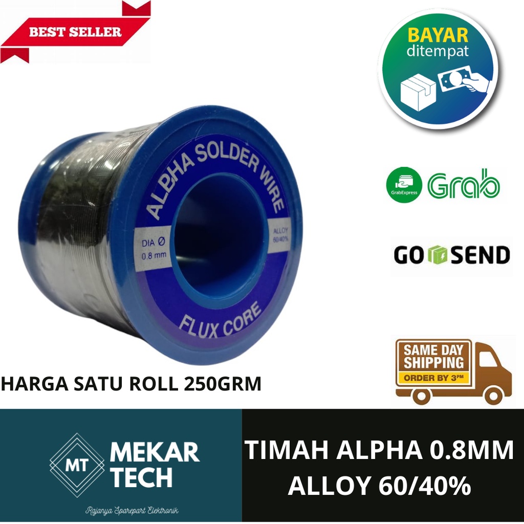 Jual TIMAH ALPHA 250GRAM TINOL ALPHA 1 ROLL 250 GRAM TENOL ALPHA ...