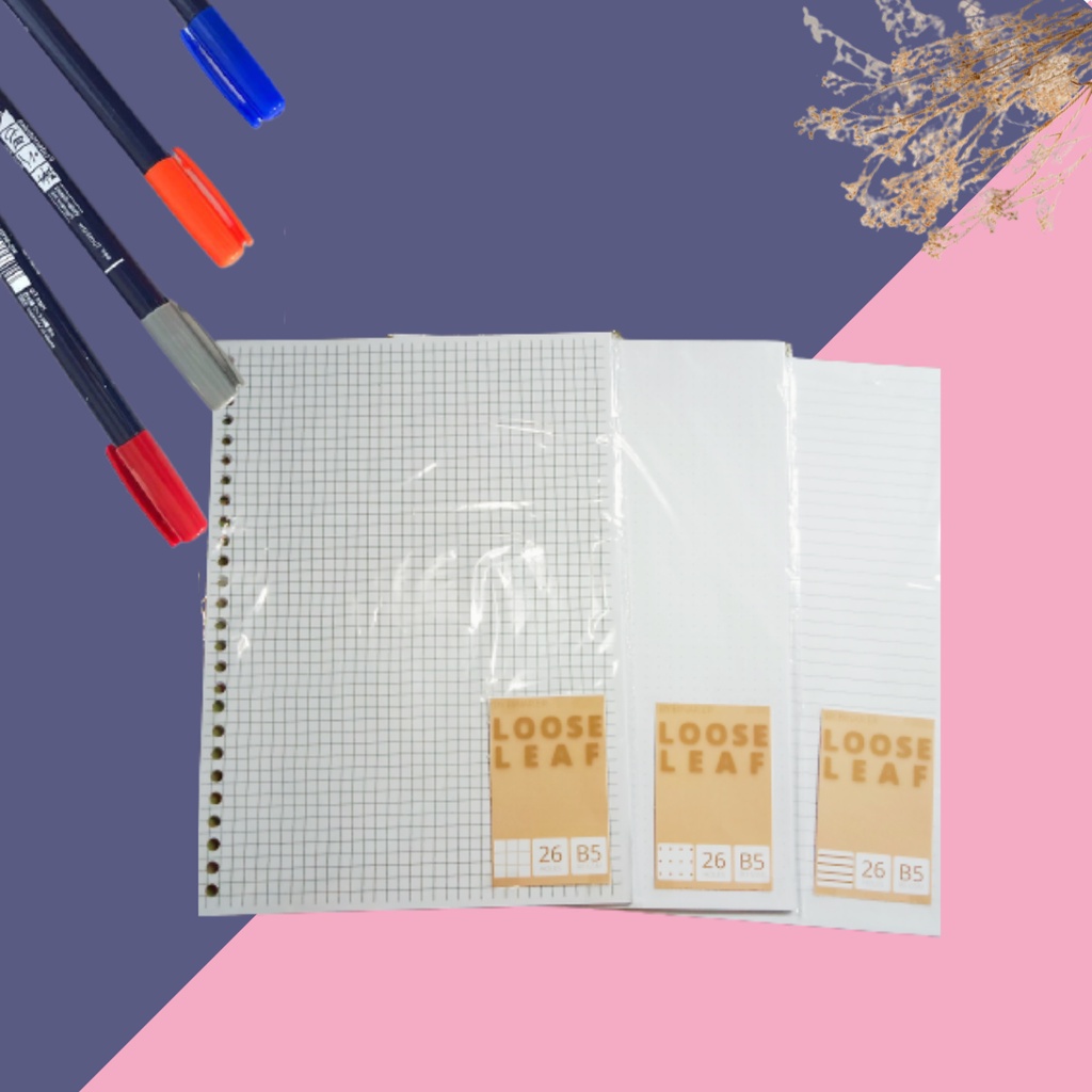 Jual Isi Loose Leaf B Refill Binder B Hvs Gr Dot Grid Plain Lined Lembar Shopee