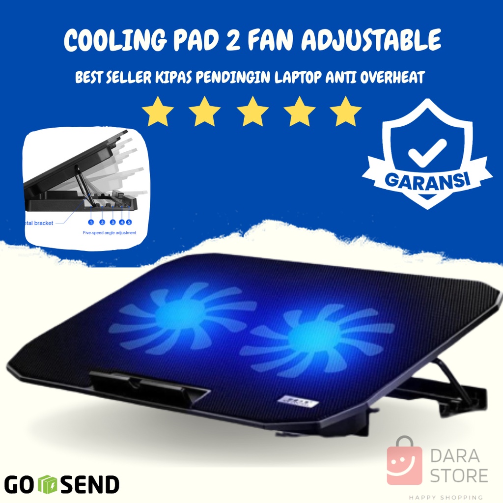 Jual Coolingpad Cooling Pad 2 Kipas Cooler Fan Tatakan Dudukan Stand