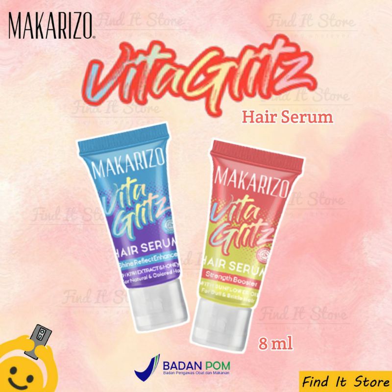 Jual Makarizo Vitaglitz Bpom Hair Serum 8ml Shopee Indonesia 