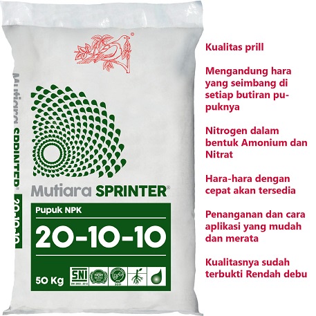 Jual NPK Mutiara SPRINTER 20-10-10 Meroke Kemasan pabrik 1 Kg | Shopee ...