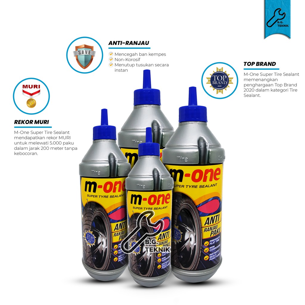 Jual M-One Cairan Tubeless anti bocor ban Tubles Mone 500ML | Shopee ...