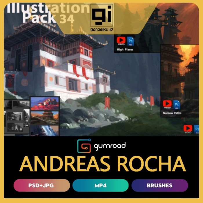 Jual Andreas Rocha - Illustration Pack 34 Video + PSD File + Brushes ...