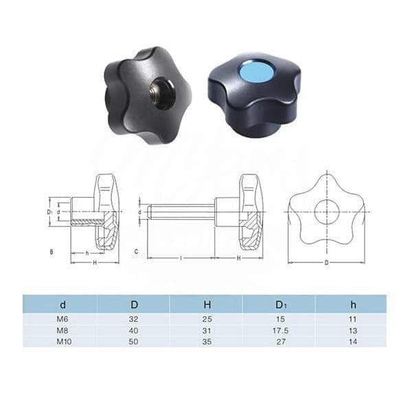 Jual Mur Bintang Star Knob Tebal Dan Kuat Berkualitas Tinggi M Mm