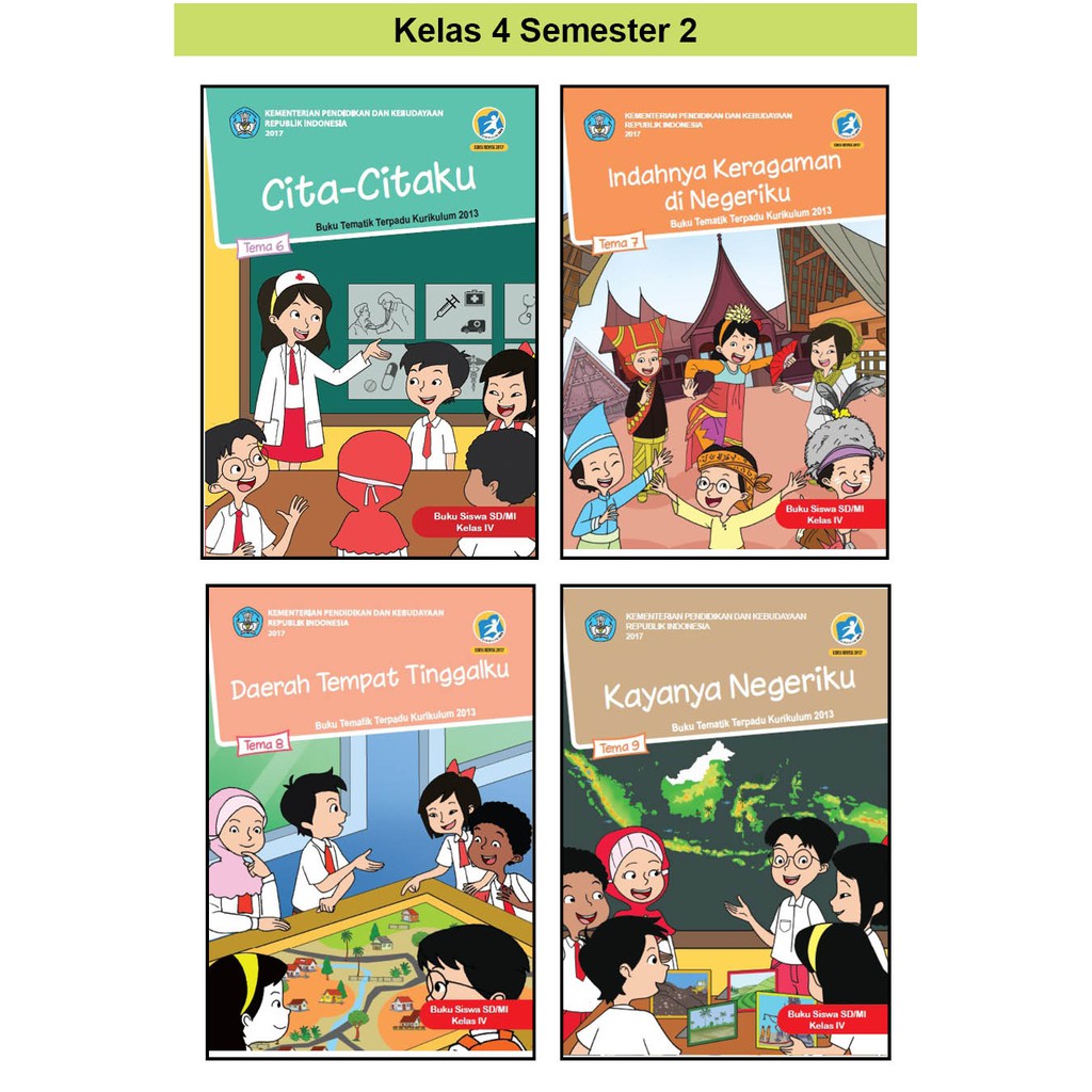 Jual PAKET BUKU TEMATIK SD KELAS 4 SEMESTER 2 TEMA 6 7 8 9 K13 REVISI ...