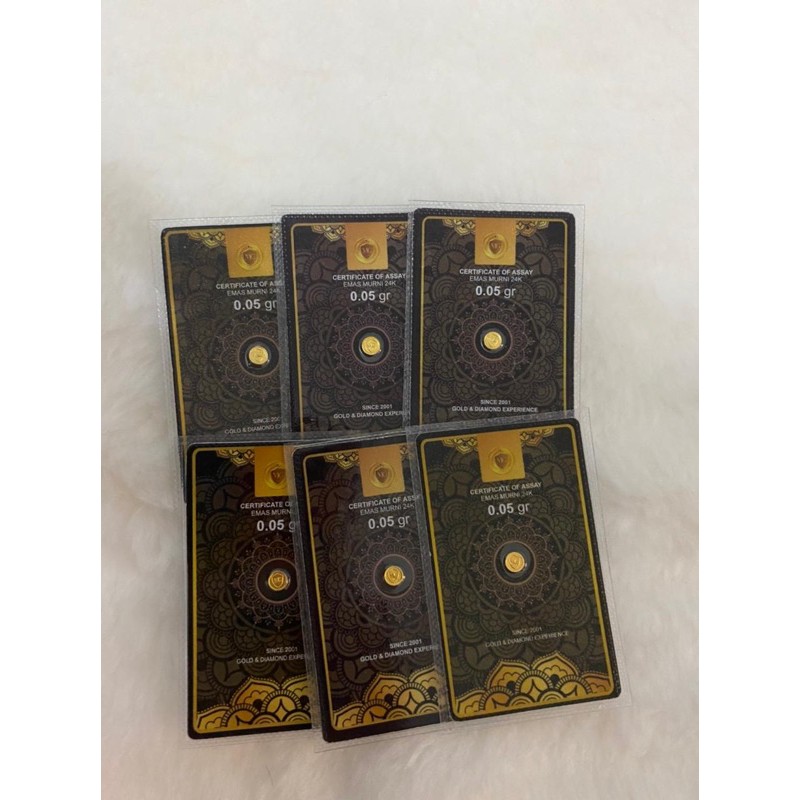 Jual MiniGold 0,05 Gram / Kado Ultah, Wedding, Lahiran,Anniversary, dll ...