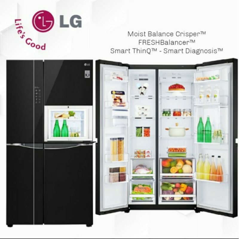 Jual LG Kulkas side by side LG GCC247UGUV Shopee Indonesia