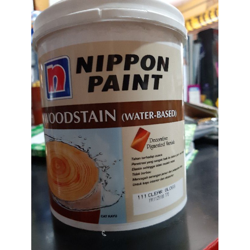 Jual WOODSTAIN WATERBASED CLEAR GLOSS NIPPON PAINT / Vernish Kayu Tanpa