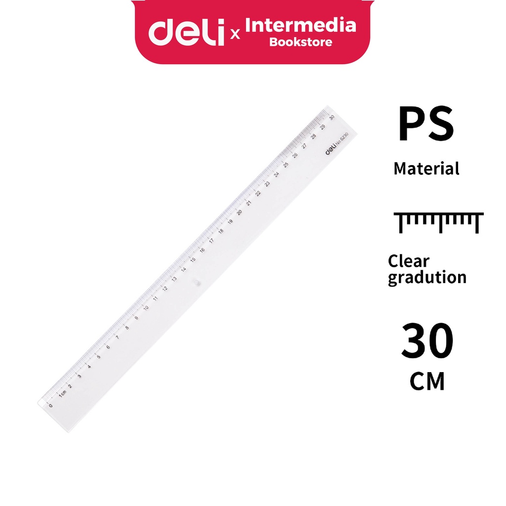 Jual Deli E6230 Penggaris Kualitas tinggi lulus uji ultra transparant ...