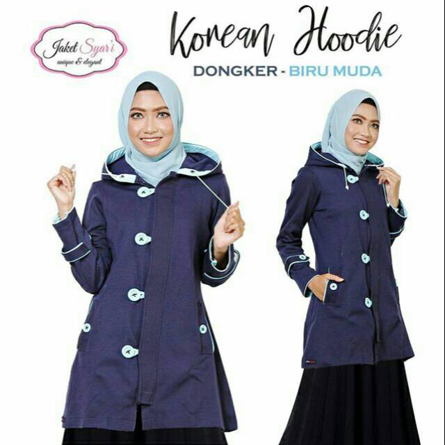 Jual Jaket Syar'i Wanita Muslimah NEW KOREAN HOODIE Terbaru Terlaris ...