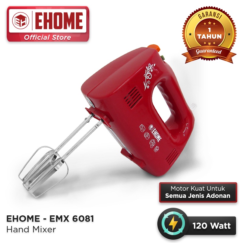 Jual Sekai Ehome Hand Mixer Alat Pengaduk Adonan Portable Emx 6081