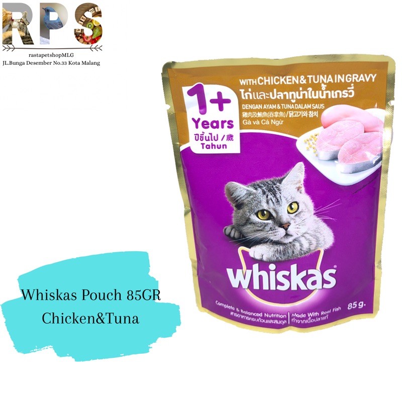 Jual Whiskas Sachet Adult Chicken&Tuna Ingravy 85gr / Makanan Basah