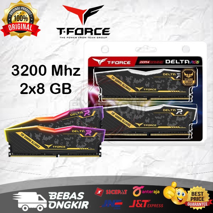Jual Team Memory 2x8 GB DDR4 Delta TUF Gaming RGB LED 3200Mhz Dual ...
