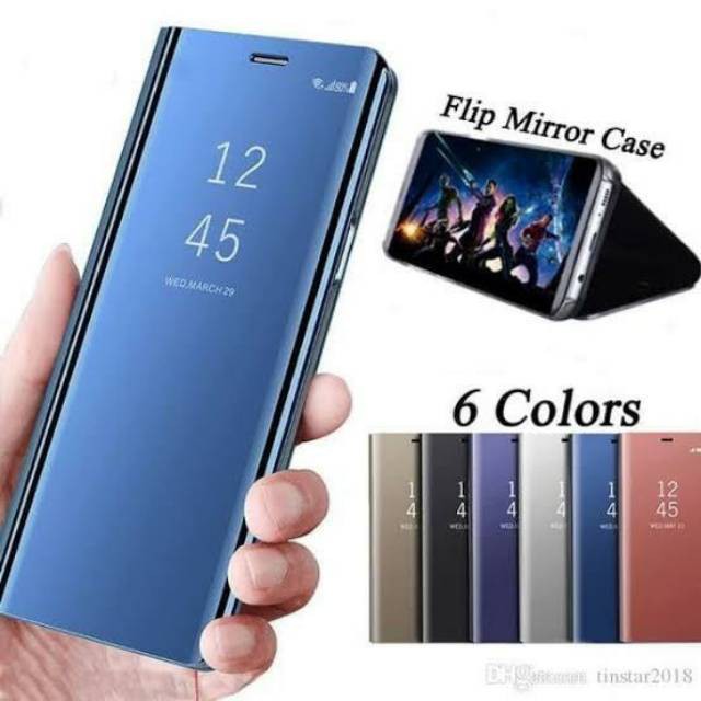 Hkess Custodia Placcatura Specchio per Oppo Realme 7i / C17 Funzione Stand Traslucido Clear View Standing Cover 360 Gradi Protezione Cassa Mirror Flip Antiurto Anti Graffio Bumper, Viola
